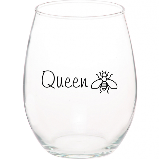 Bee wine glass in transparent glass